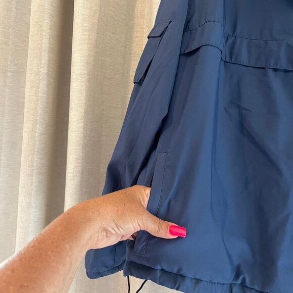 Gap Blue Rain/Windbreaker Jacket, 4 Pockets, 3/4 Velcro Neck Opening, Size XL - Picture 5 of 15